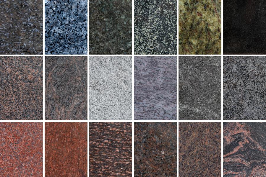 Granite colours. Granite colour choice will reflect your final investment on your memorial as each one varies from colour to colour